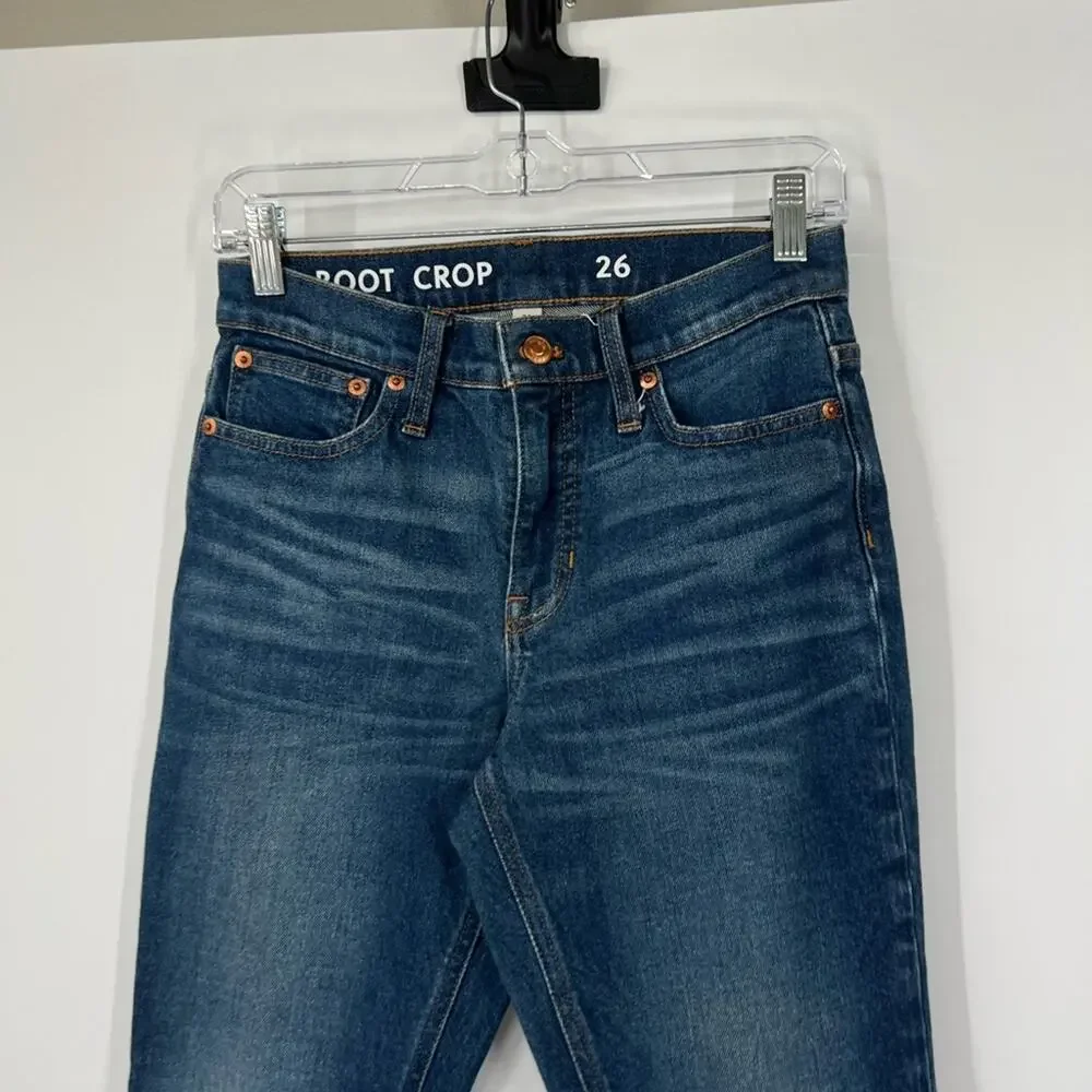 J. Crew 9” Mid-Rise Demi-Boot Crop Jeans in Lantern Wash